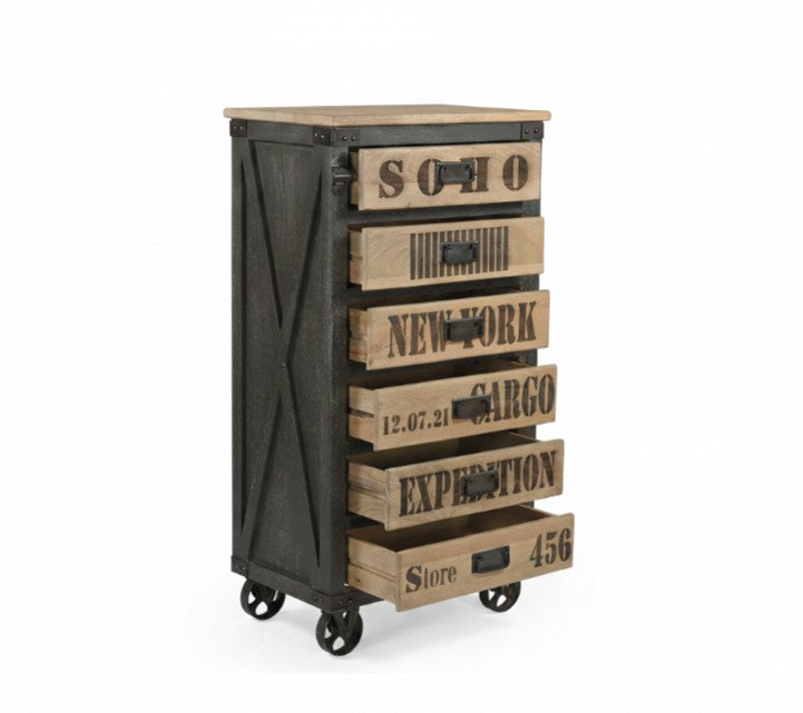 Soho Six Drawer Tall Chest on Wheels | Annie Mo's