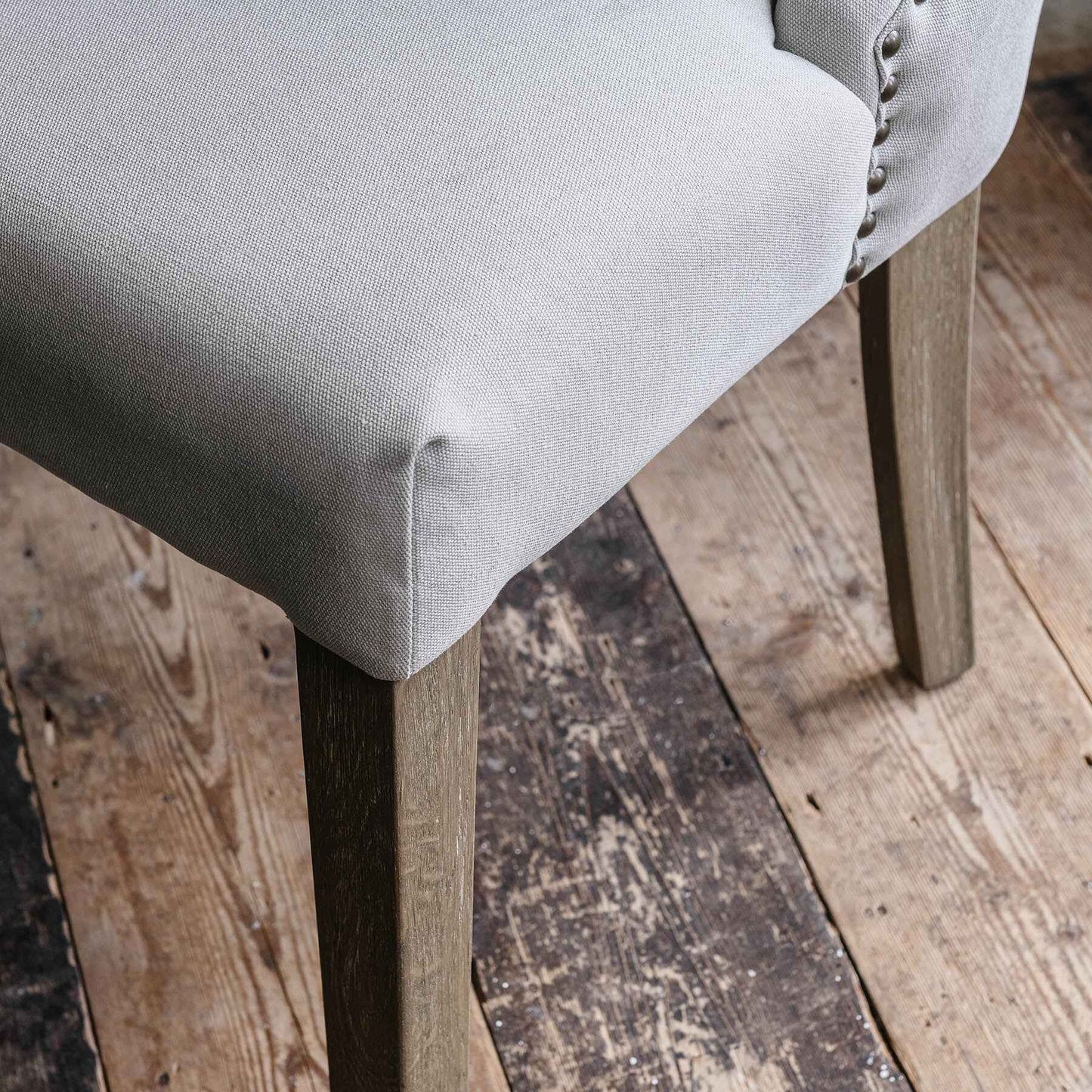 St James Button Back Dining Chair - Off White-C