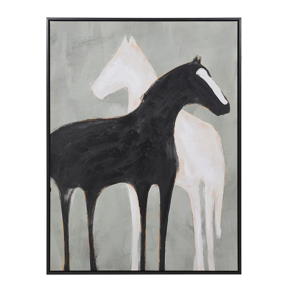 Stallion Shadows Framed Canvas 100cm | Annie Mo's