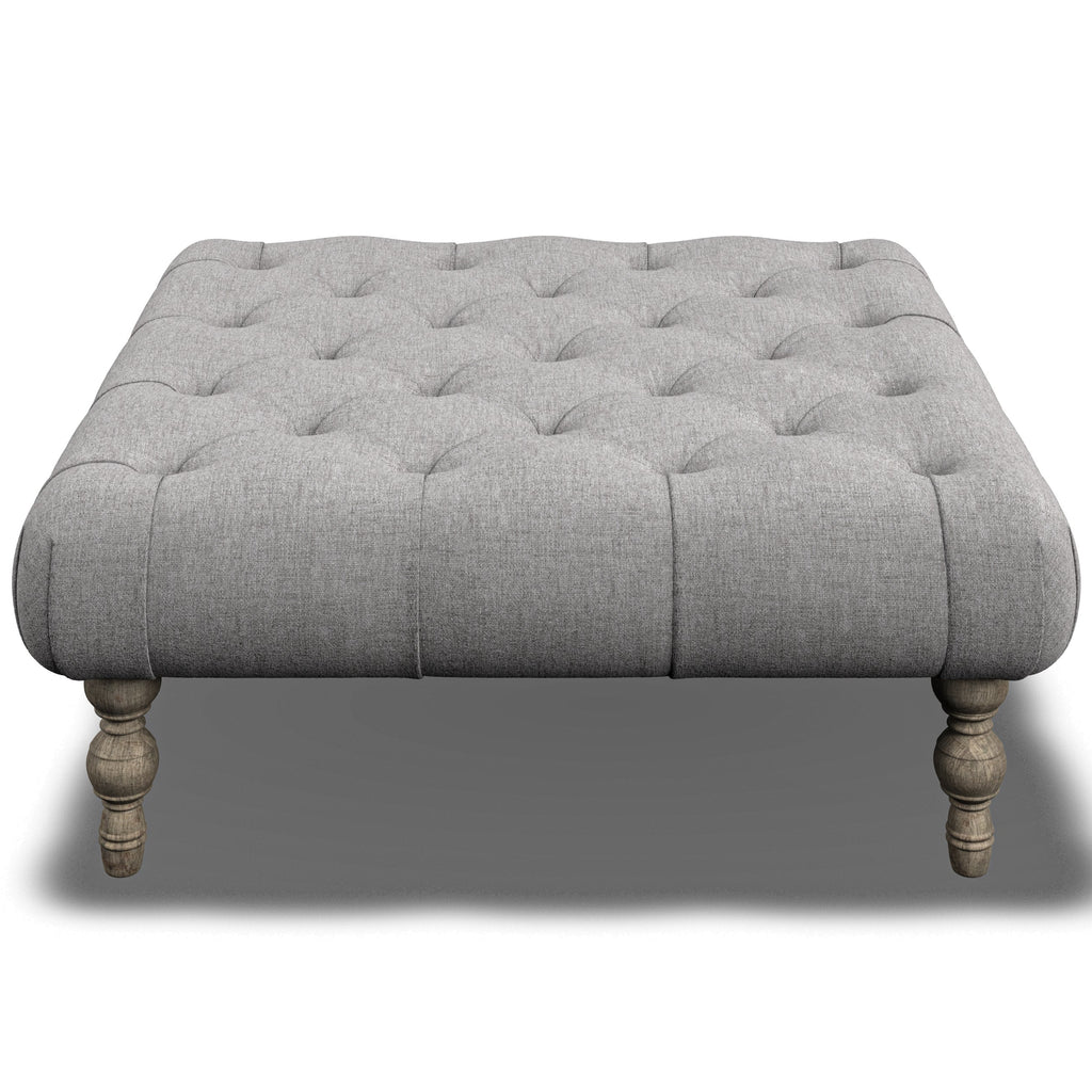 Gaston Deep Buttoned Square Footstool 97cm | Annie Mo's