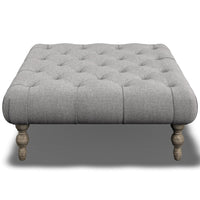 Gaston Deep Buttoned Square Footstool 97cm | Annie Mo's