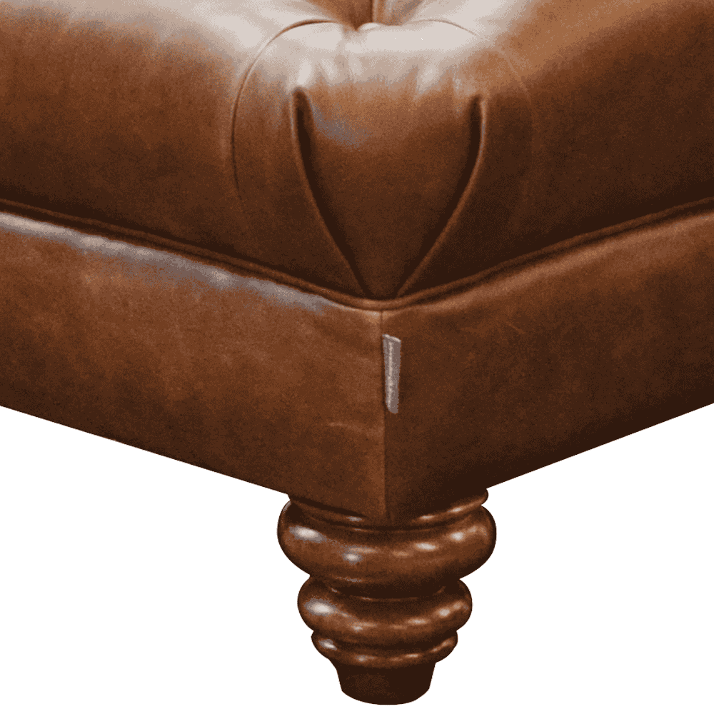 Stax Square Leather Footstool-B