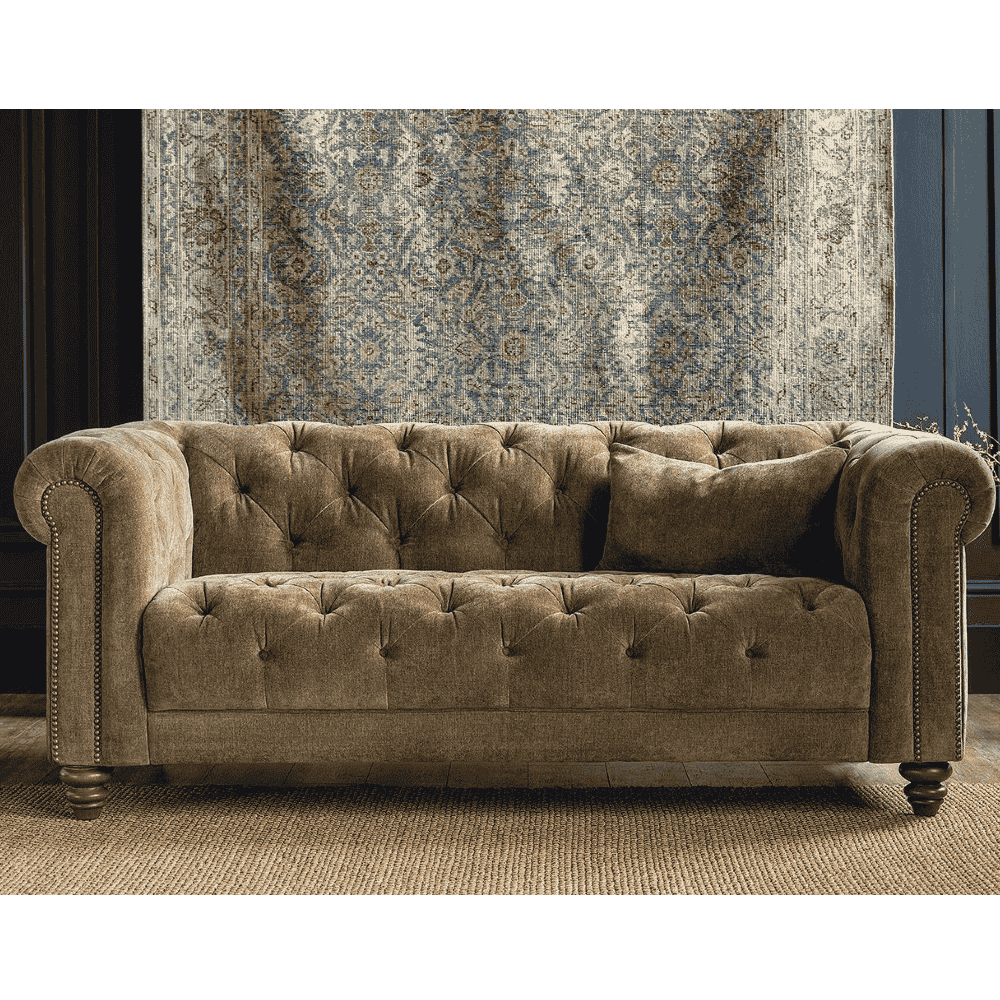 Stax Shallow Two Seat Fabric Sofa