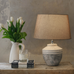 Clemsfold Stone Lamp with Gravel Shade 47cm