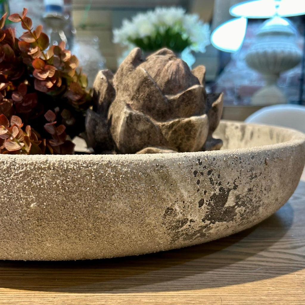 Stone Effect Distressed Bowl 50cm B