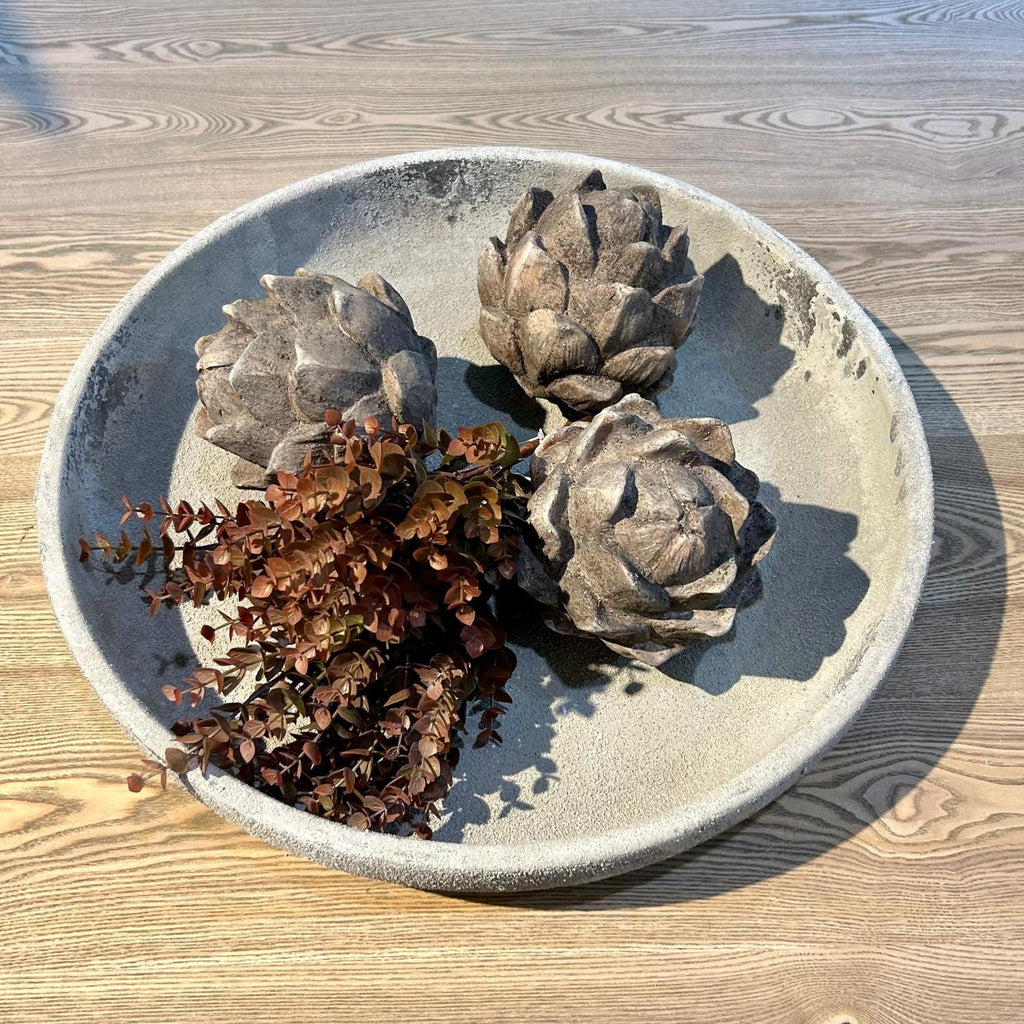Stone Effect Distressed Bowl 50cm C