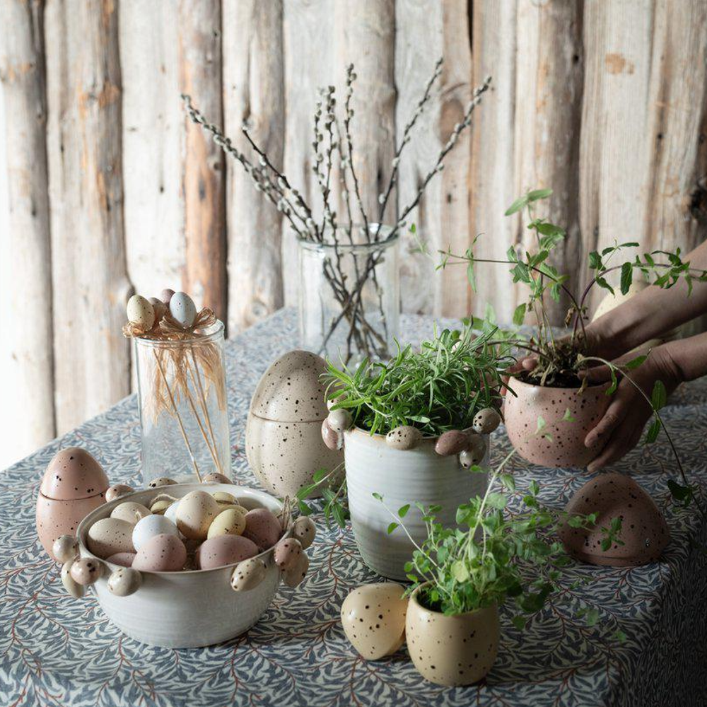 Stoneware Speckled Easter Egg Pots - Colour Choice