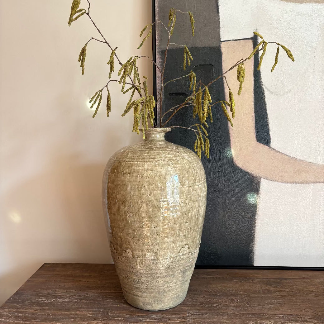 Stoneware Dripping Effect Large Glazed Vase 53cm