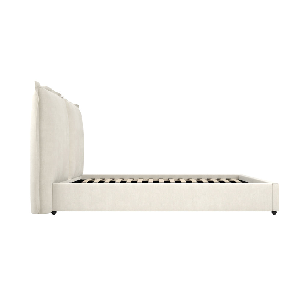Linen Ivory Bed Frame - Size Choice