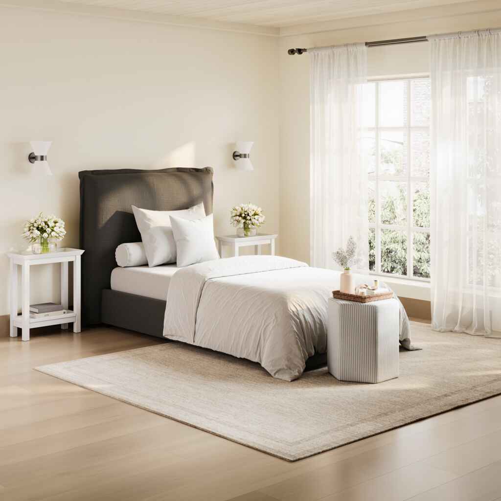 Linen Dark Grey Bed Frame - Size Choice-B
