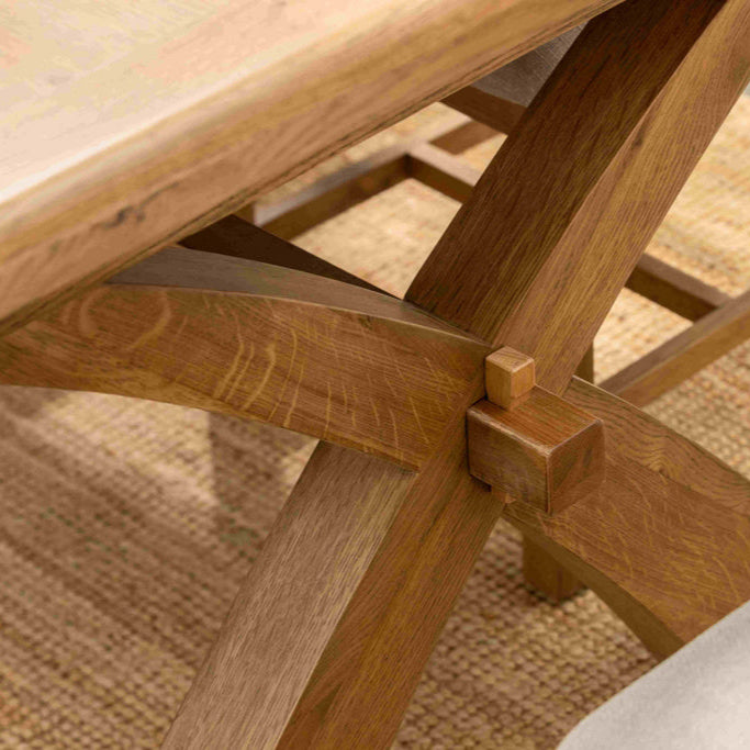 Tewkesbury Extending Dining Table with X Bar - Size Choice