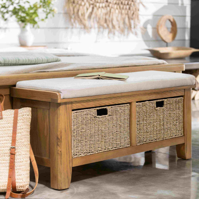 Tewkesbury Upholstered Hall Bench 110cm | Annie Mo's