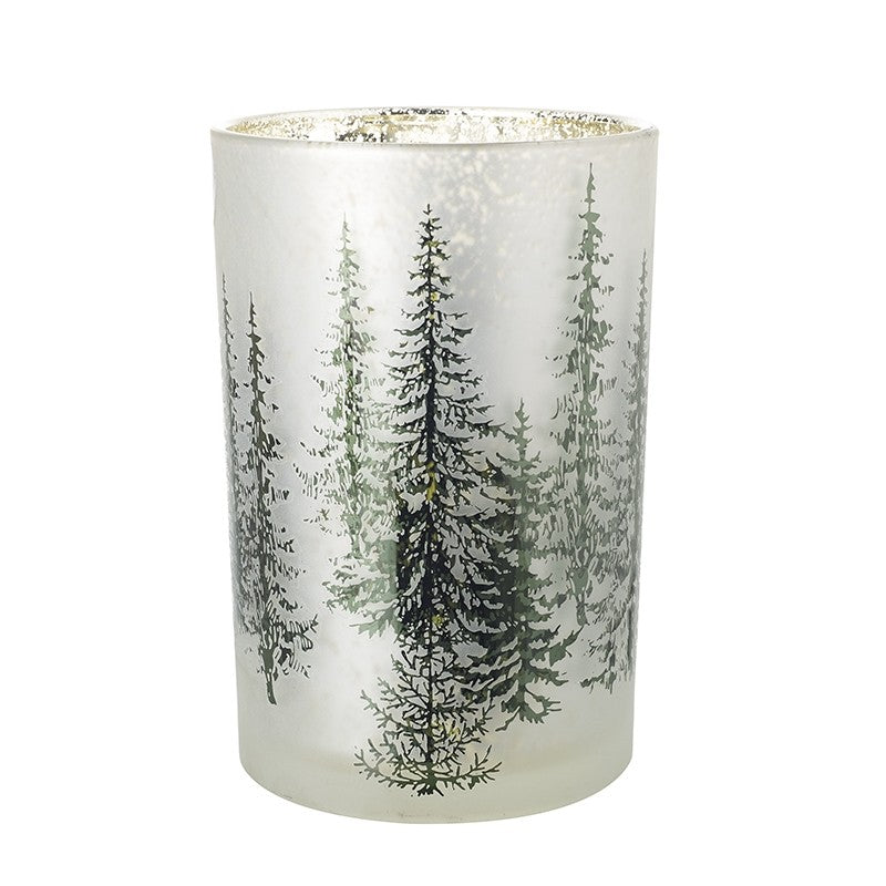 Tall Mottled Tree Glass Hurricane 18cm | Annie Mo's