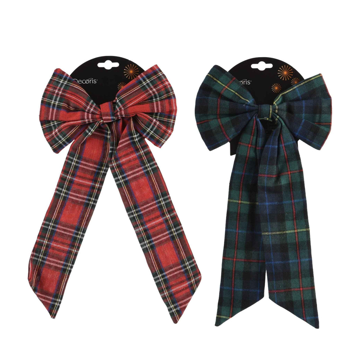 Tartan Fabric Bows - 30cm - Colour Choice | Annie Mo's