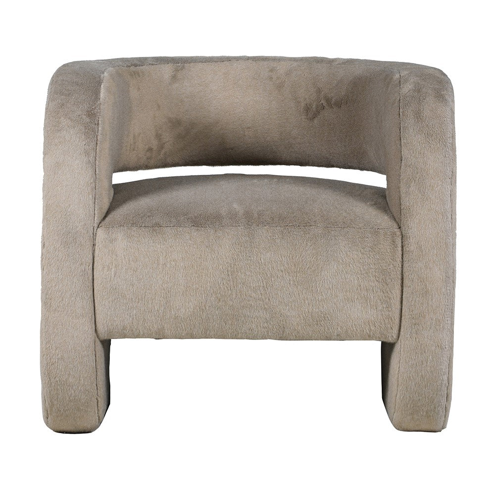 Taupe Faux Fur Chair | Annie Mo's B
