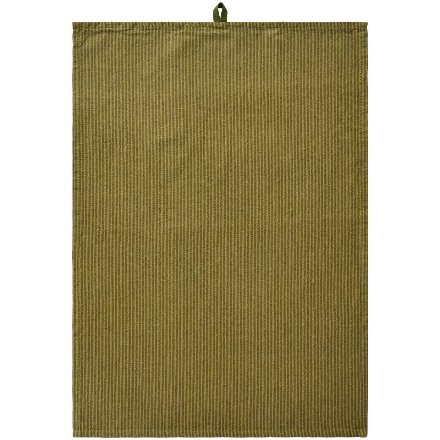 Tea Towel Sabine Moss Green with Woven Pattern | Annie Mo's
