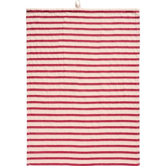 Tea Towel with Red Horizontal Stripes 50cm x 70cm | Annie Mo's