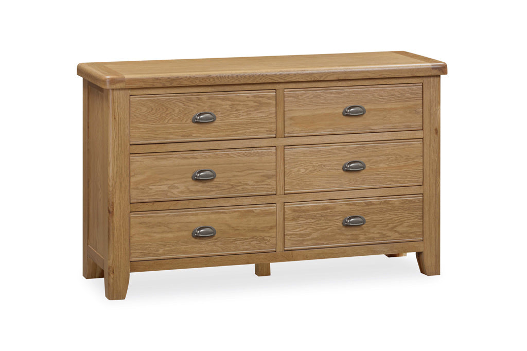 Tewkesbury Six Drawer Wide Chest of Drawers 140cm Wide