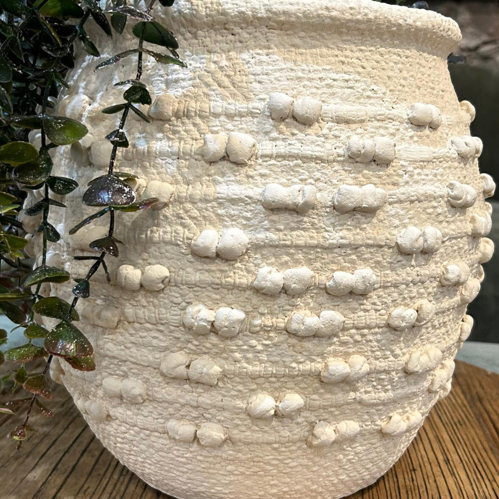 Textured Cream Large Vase 27cm B