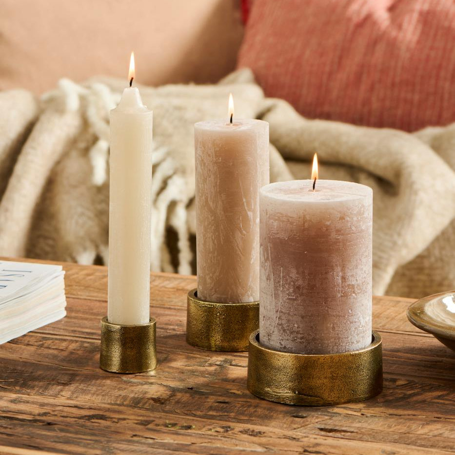 Tiznit Metal Chunky Dinner Candle Holder 4cm | Annie Mo's B