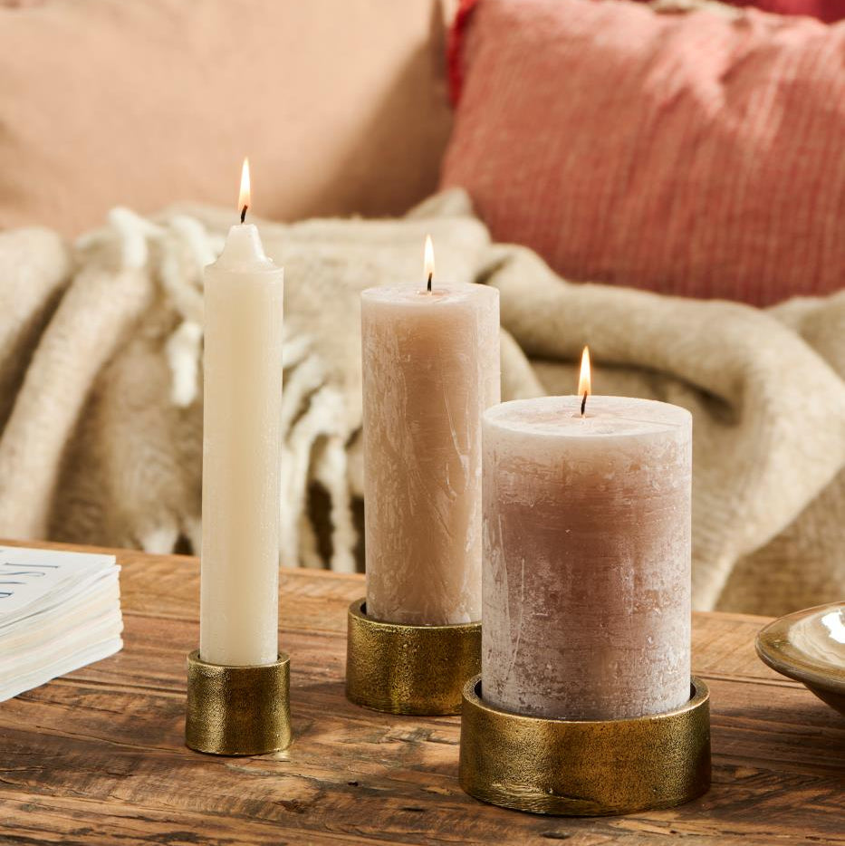 Tiznit Metal Narrow Pillar Candle Holder 4cm B