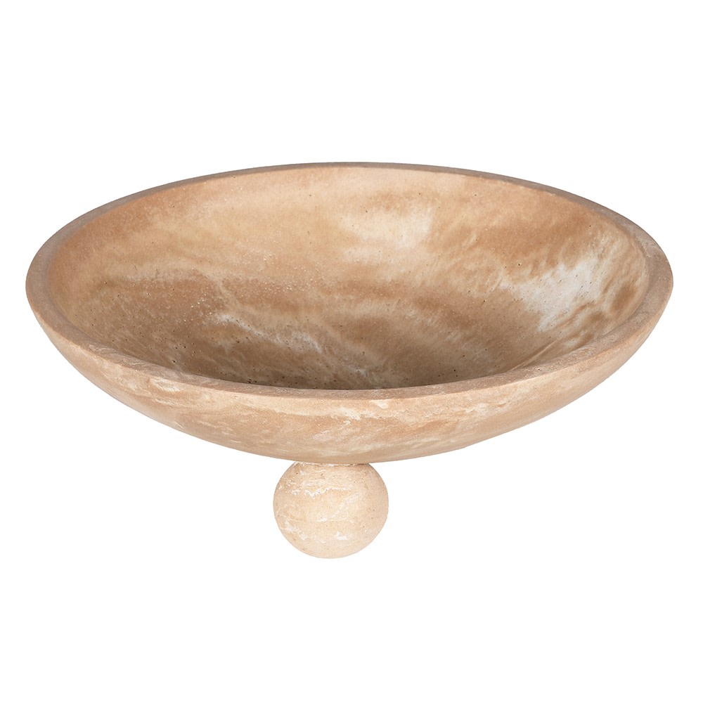 Travertine Effect Footed Bowl 33cm