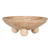 Travertine Effect Footed Bowl 33cm | Annie Mo's