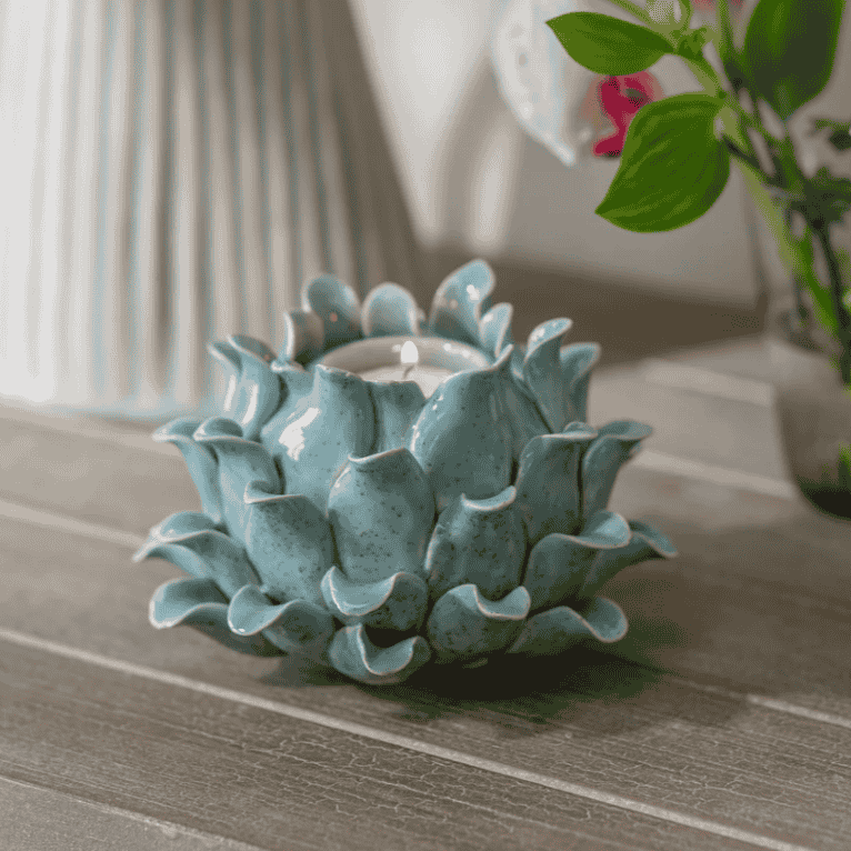 Tresco Sage Petal Candle Holder 15cm | Annie Mo's