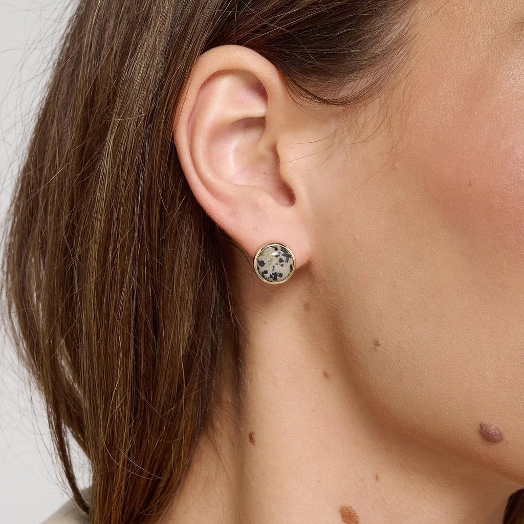 Jasper Stud Earrings Gold
