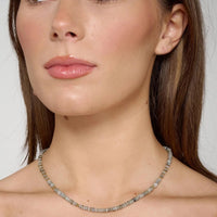 Stone Beaded Necklace - Black Flash Agate | Annie Mo's