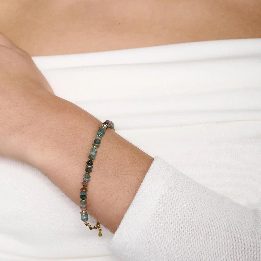 Stone Beaded Bracelet - Indian Agate