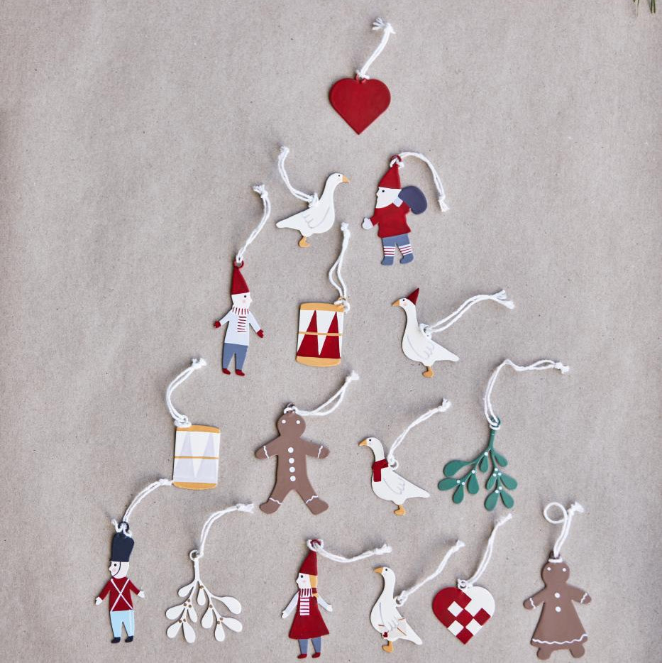 Two Assorted Ginger Bread Metal Hangers 7cm D