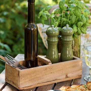 Unique Reclaimed Wood Container with Handle 30cm