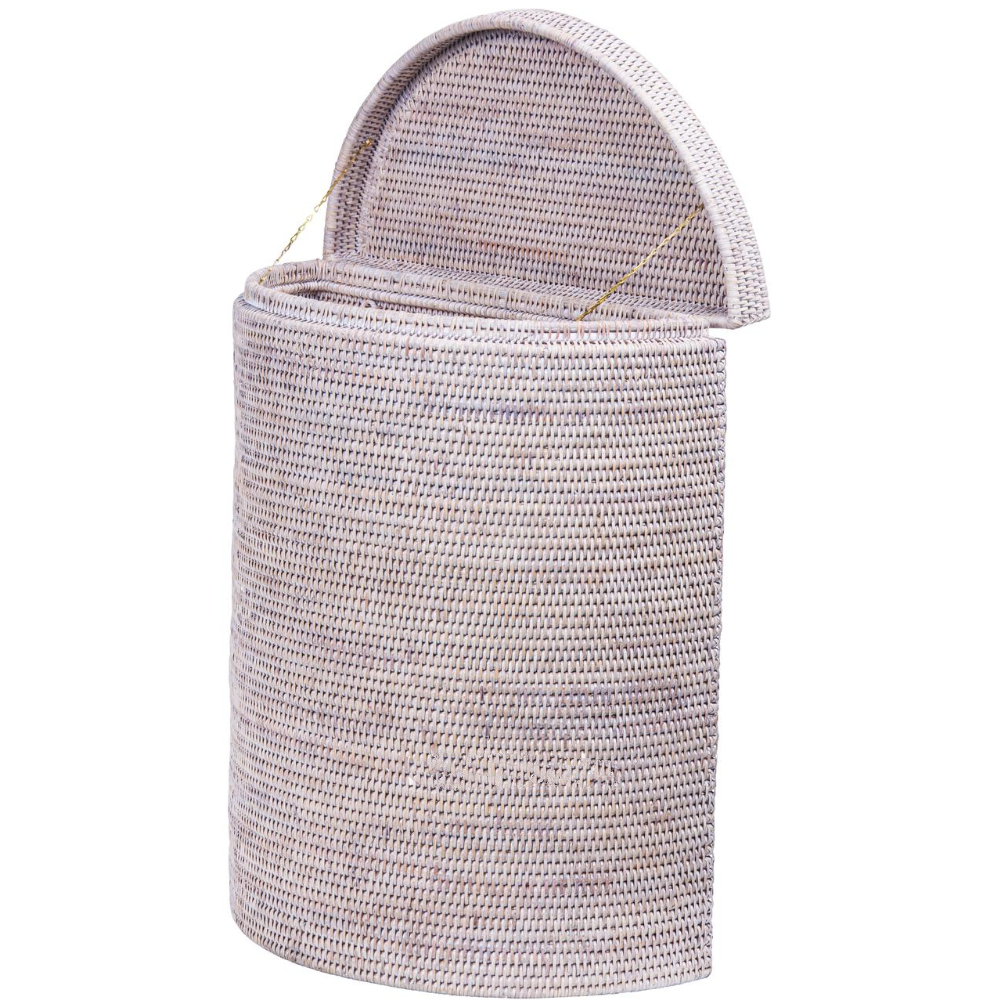 Rattan Coastal Halfmoon Laundry Basket 60cm