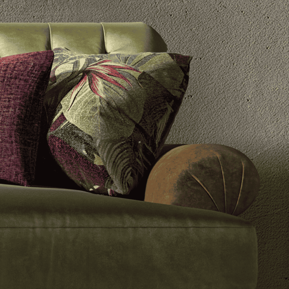 Otis Three Seat Sofa | Leather Fabric Mix