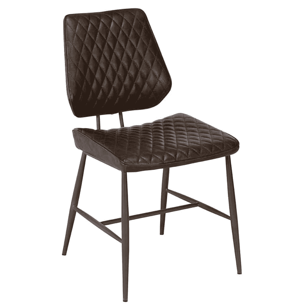 Dalton Dark Brown PU Leather Dining Chair | Annie Mo's