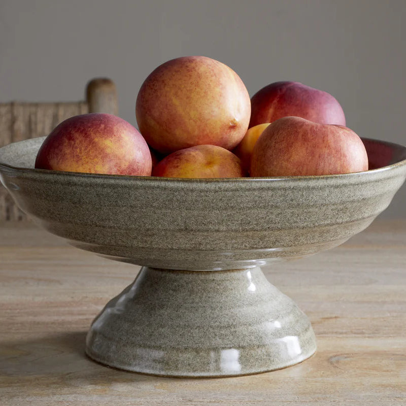 Valinha Earthenware Footed Bowl - Grey 23cm | Annie Mo's
