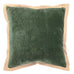 Velvet Flange Olive Cushion - Feather Filled 43 x 43cm | Annie Mo's