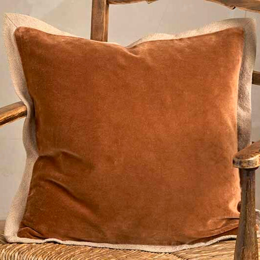 Velvet Flange Spice Cushion - Feather Filled 43 x 43cm | Annie Mo's