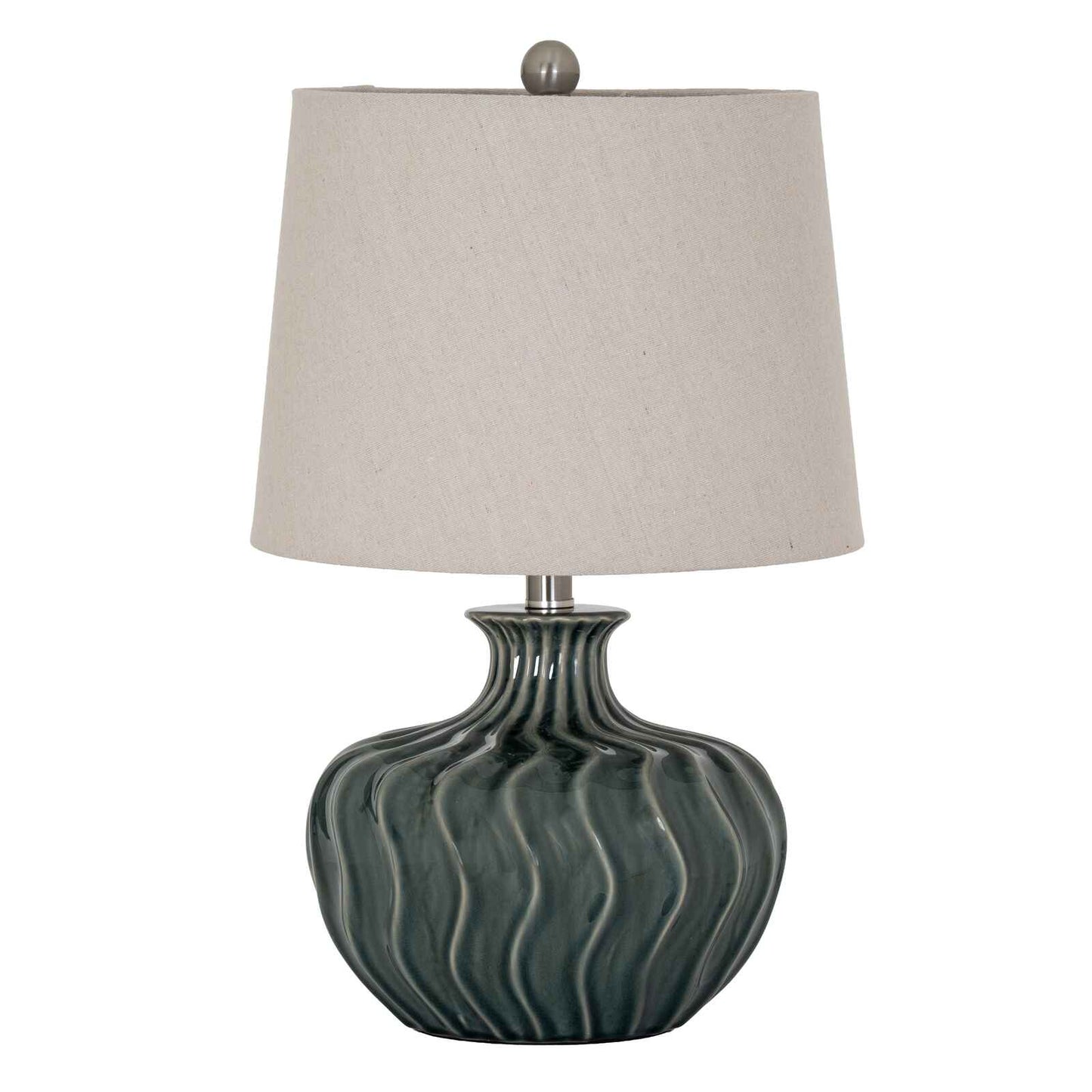 Veyla Ceramic Table Lamp With Linen Shade 51cm-B