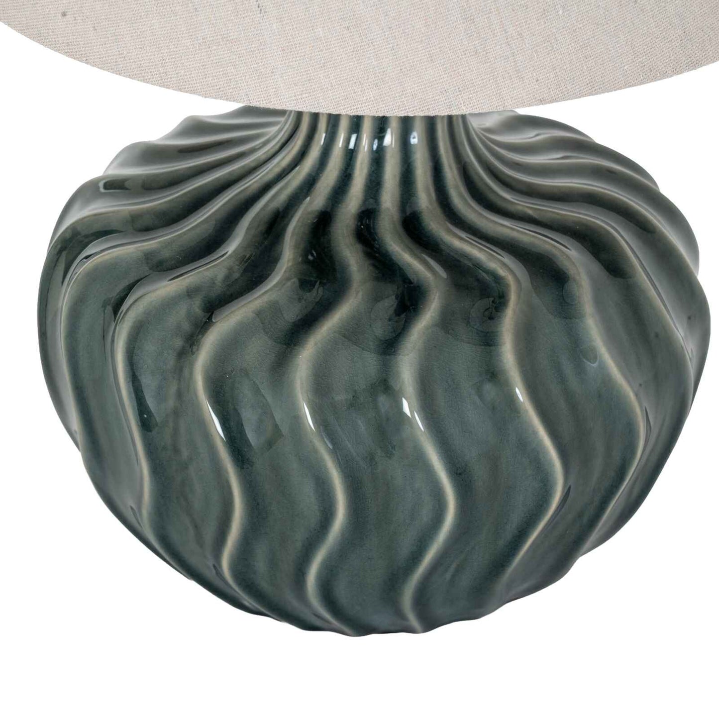 Veyla Ceramic Table Lamp With Linen Shade 51cm