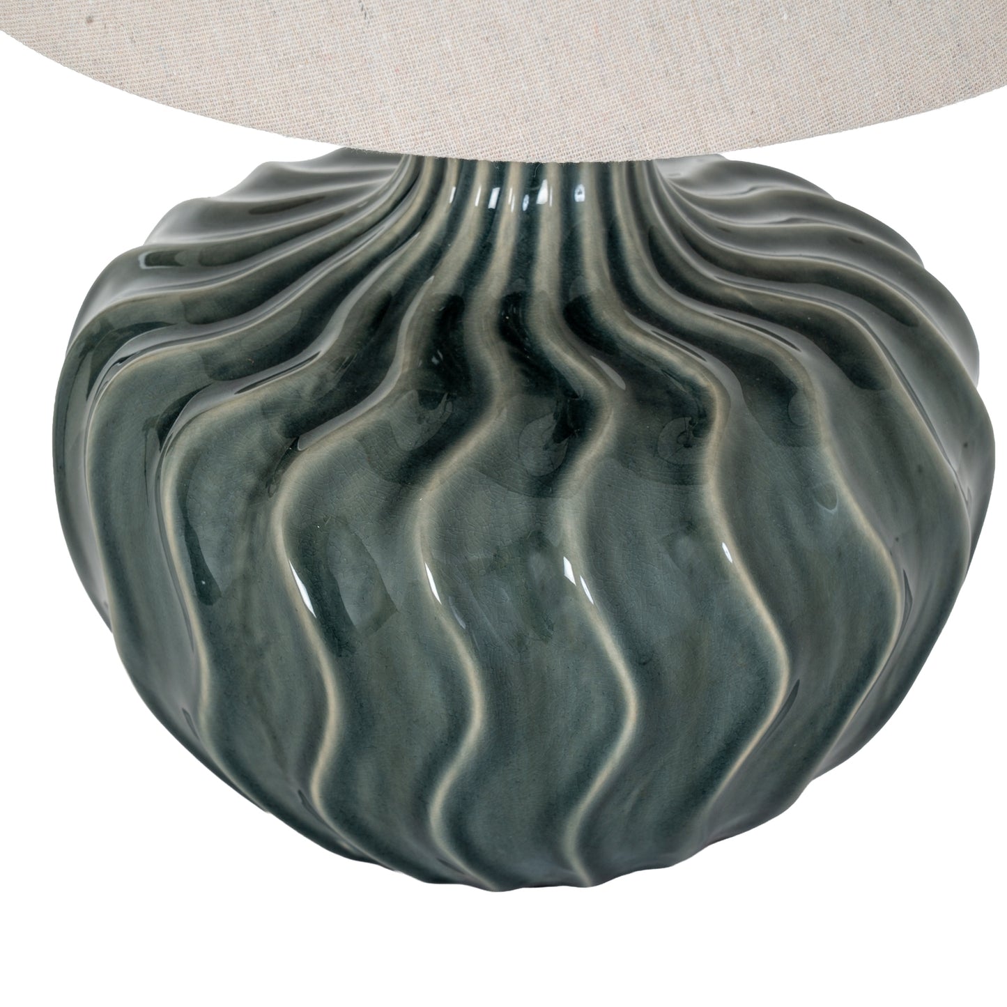 Veyla Ceramic Table Lamp With Linen Shade 51cm