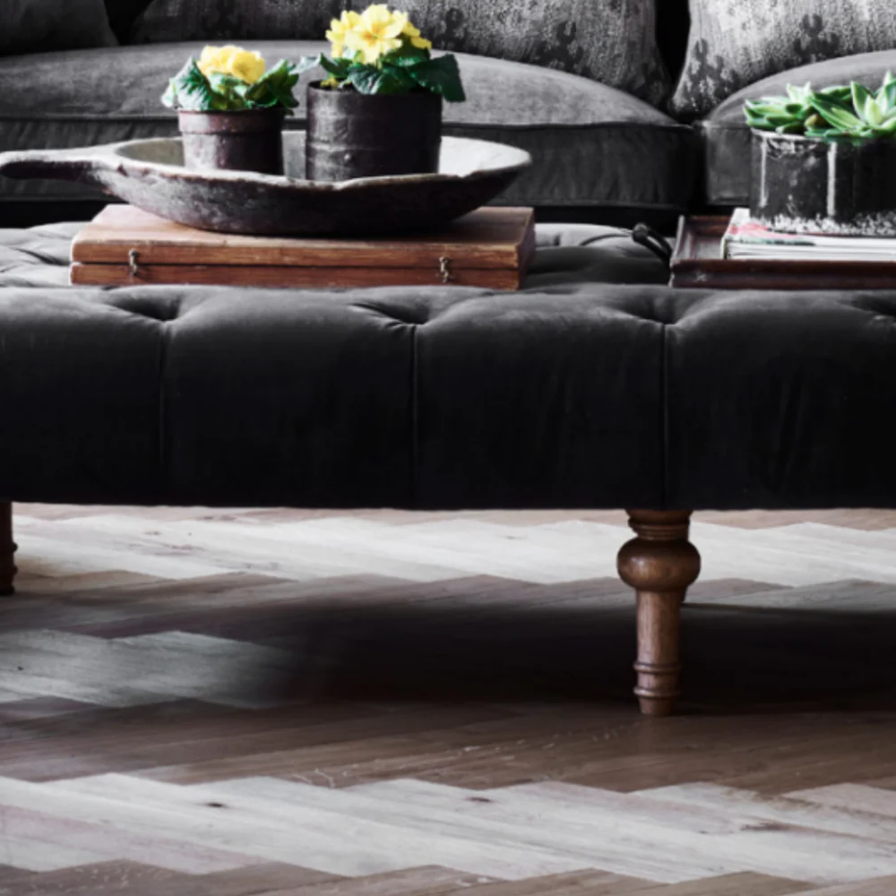 Victoria Footstool | Plain Fabrics