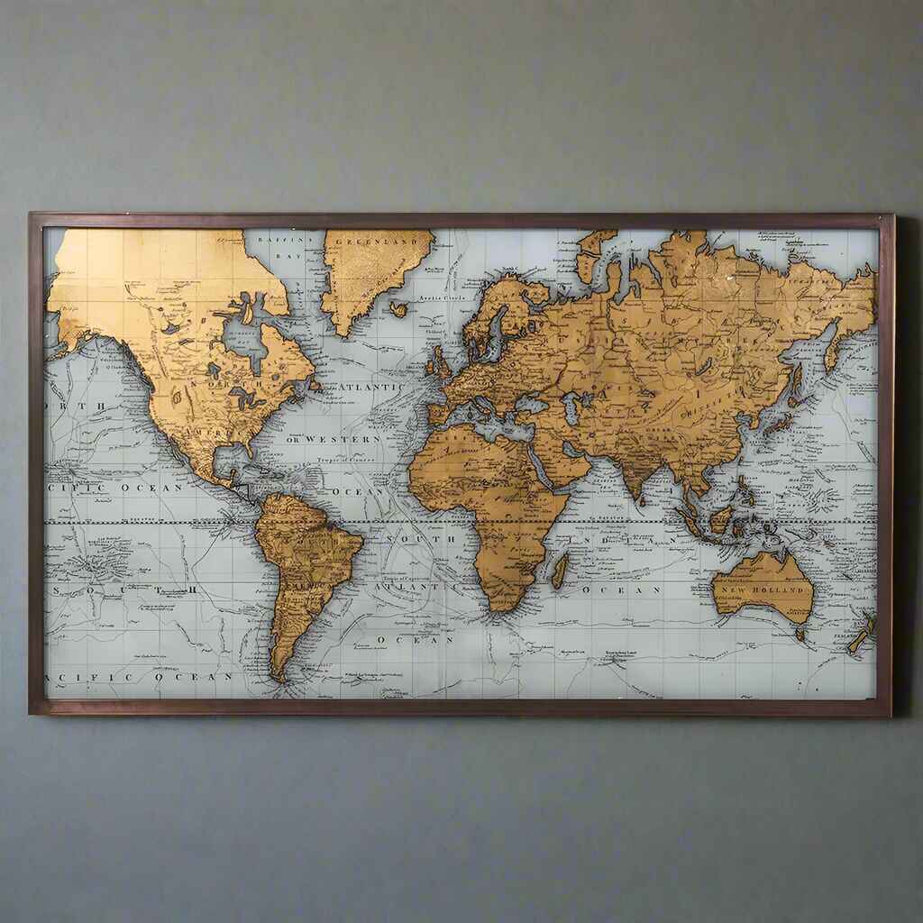 Vintage Style Gold Map