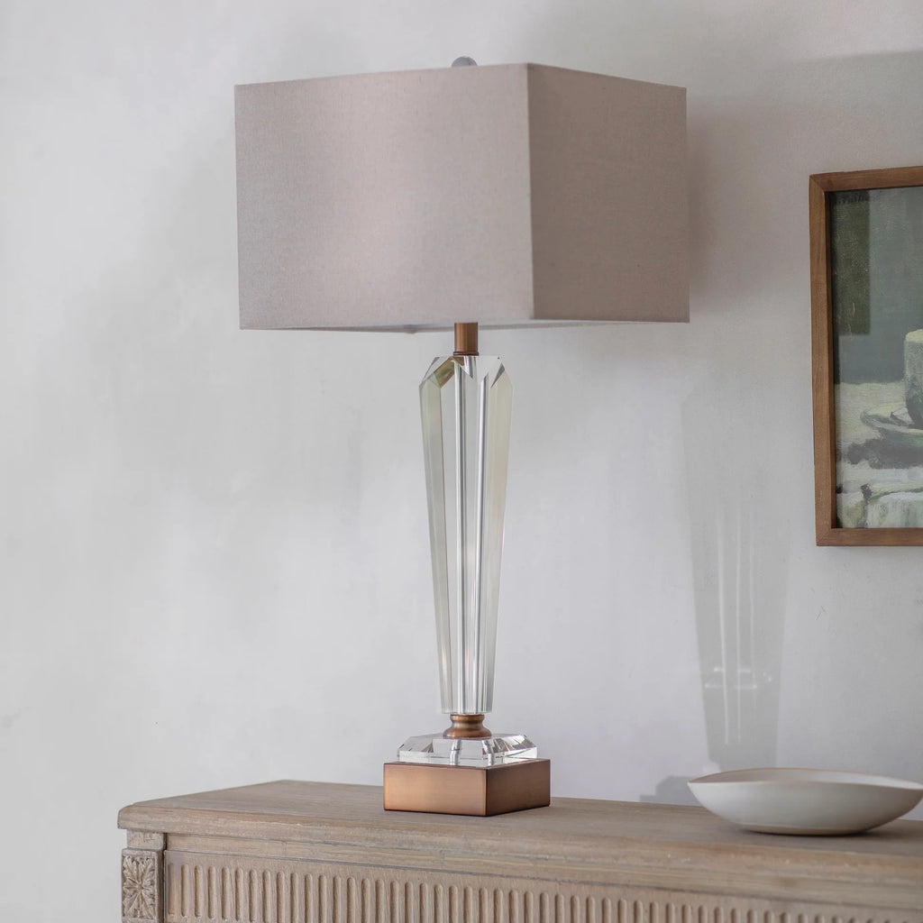 Waldron Faceted Glass Table Lamp 79cm