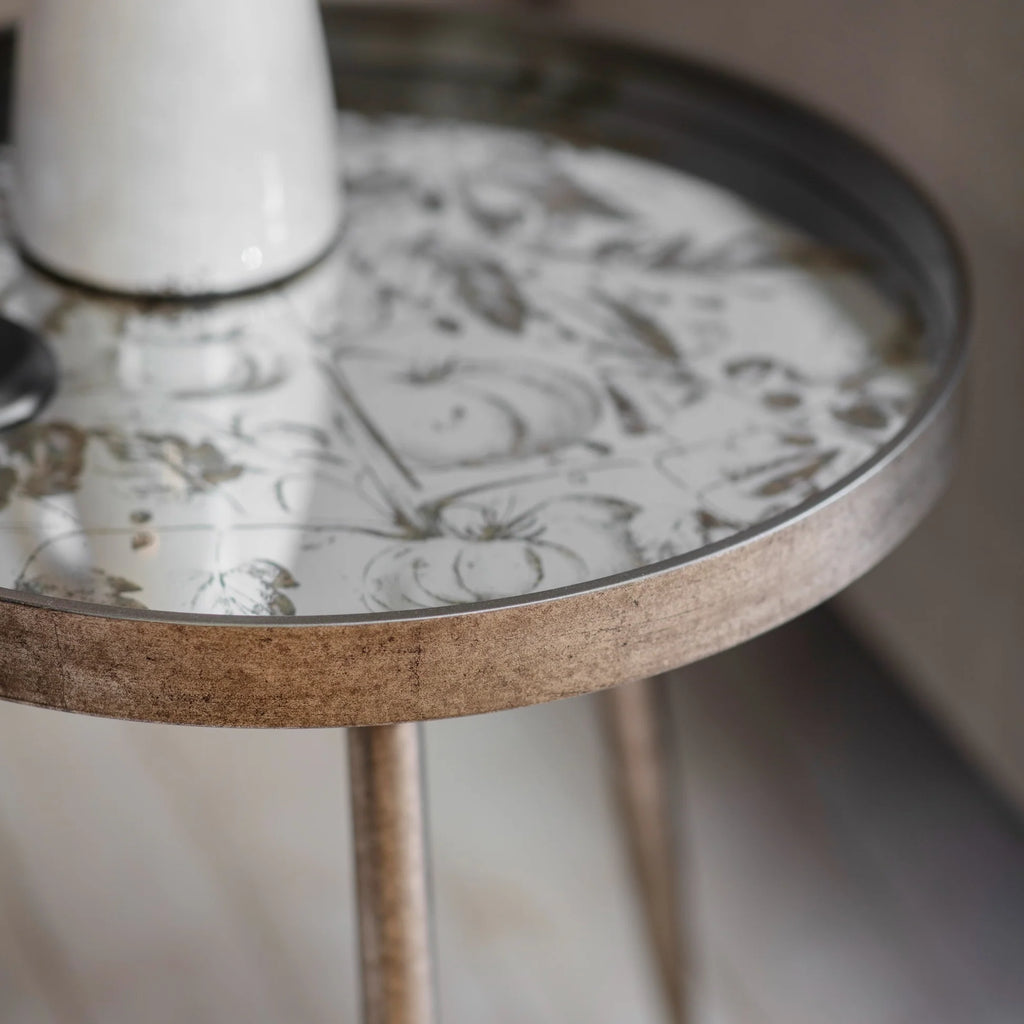 Waltham Mirrored Tomato Tray Table 54cm