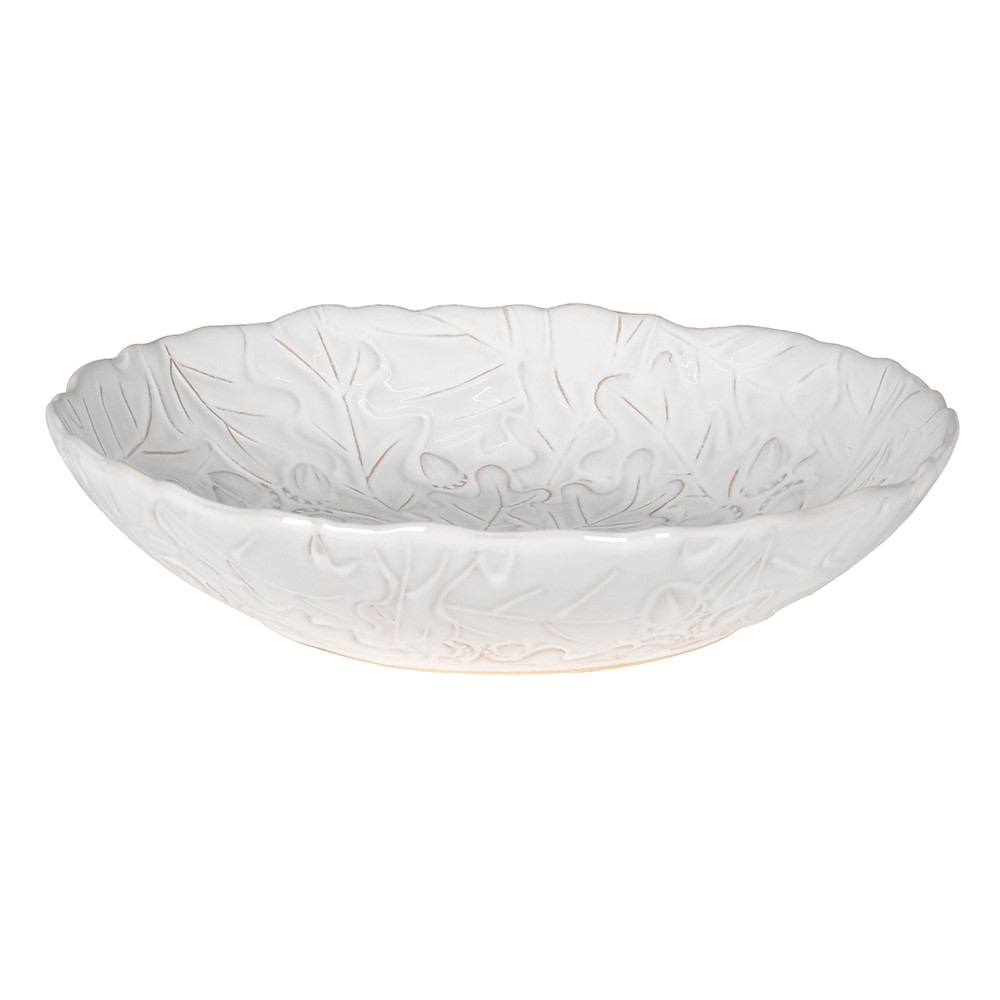 White Oak Leaf Ceramic Serving Bowl 31cm