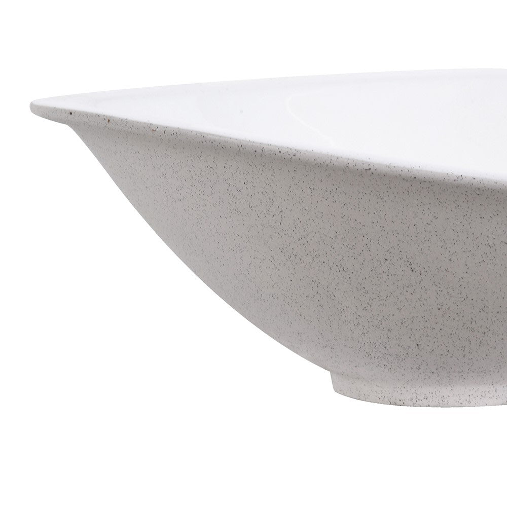 White Organically Shaped Serving Bowl 35cm-B