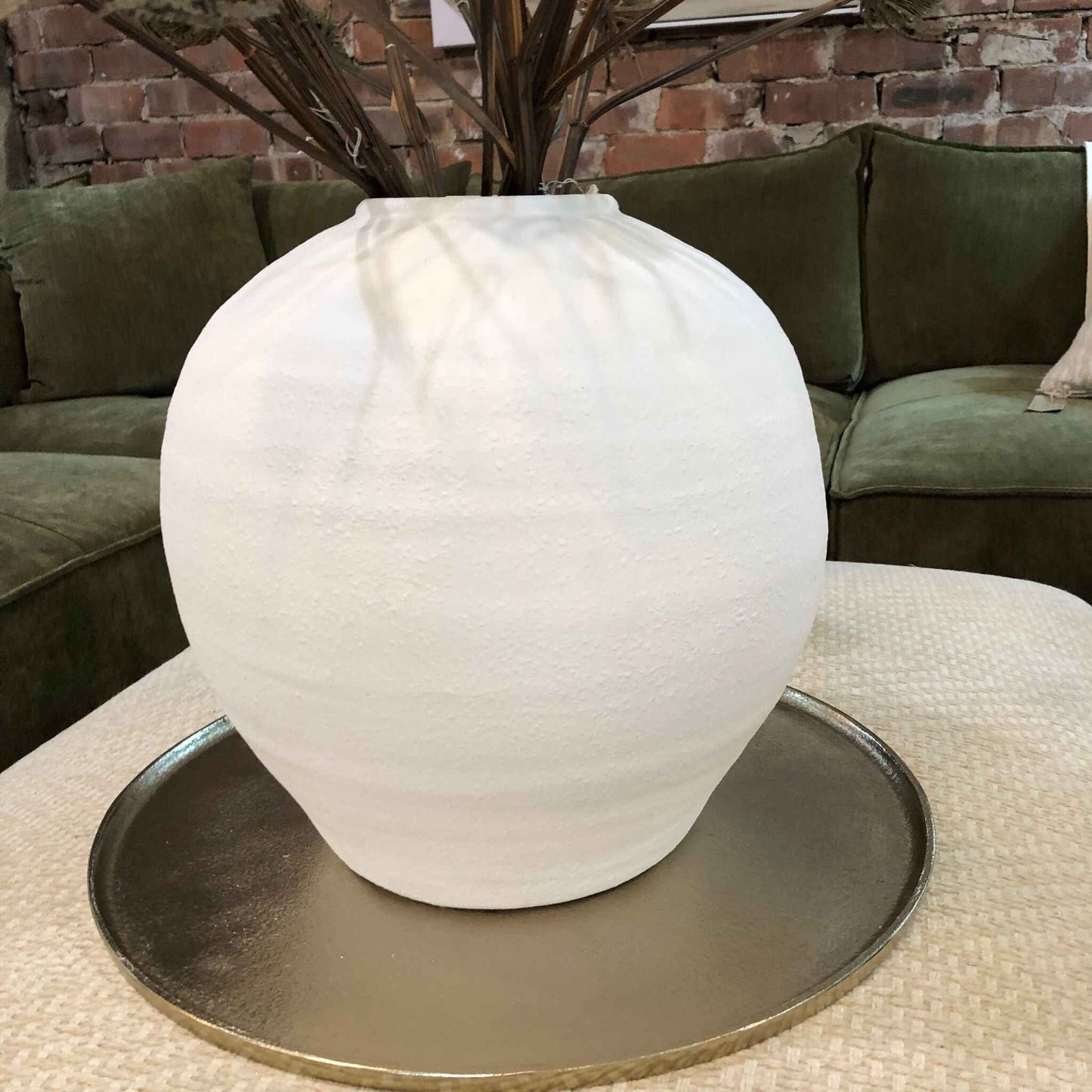 White Ball Ceramic Vase