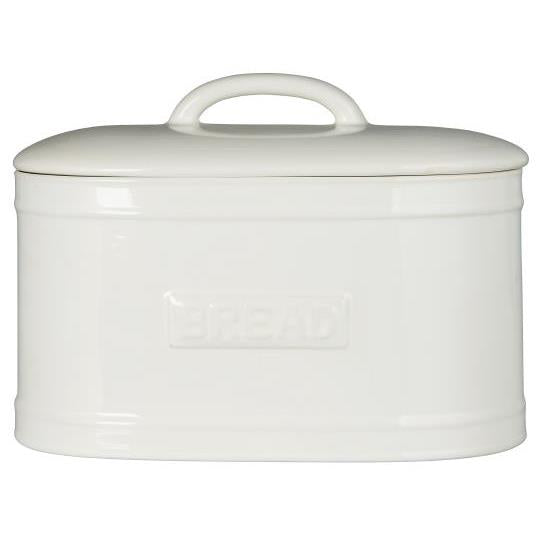 White Ceramic Oval Bread Bin